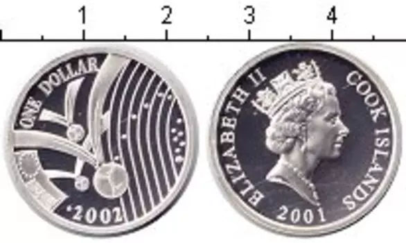 Монета доллар Островов Кука 2001 года Серебро Елизавета II