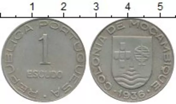 Монета эскудо Мозамбика 1936 года Медно-никель