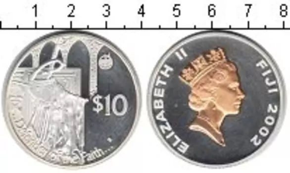 Монета 10 долларов Фиджи 2002 года Серебро Елизавета II