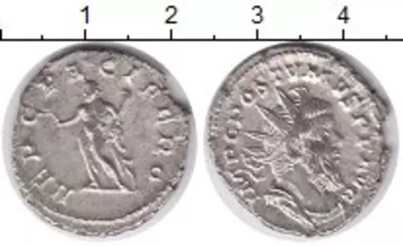 Монета антониниан Древнего Рима Серебро Император Постум