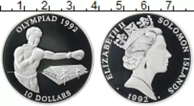 Монета 10 долларов Соломоновых островов 1992 года Серебро Елизавета II