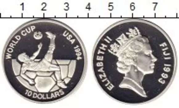 Монета 10 долларов Фиджи 1993 года Серебро Елизавета II