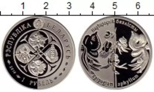 Монета рубль Беларуси 2016 года Медно-никель Надбородник безлистный
