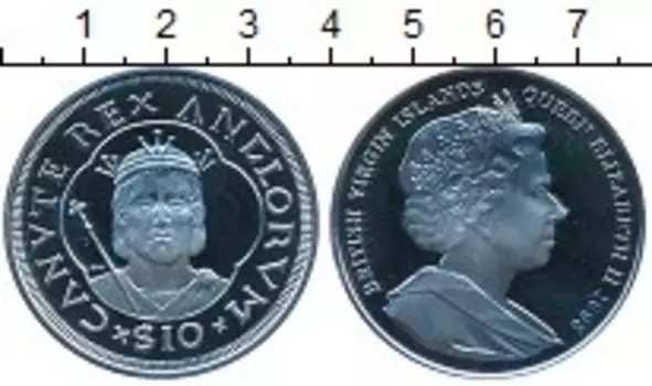 Монета 10 долларов Виргинских островов 2008 года Серебро Елизавета II