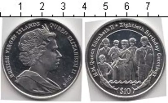 Монета 10 долларов Виргинских островов 2006 года Медно-никель Елизавета II