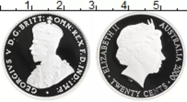 Монета 20 центов Австралии 2000 года Серебро Монеты в серебре, Елизавета II