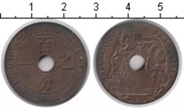 Монета цент Индокитая 1938 года Медь KM# 12