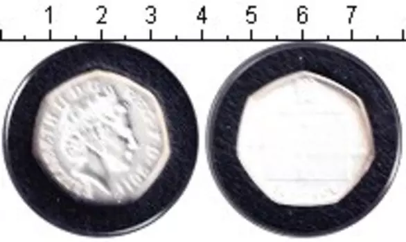 Монета 50 пенсов Англии 2011 года Серебро Елизавета II