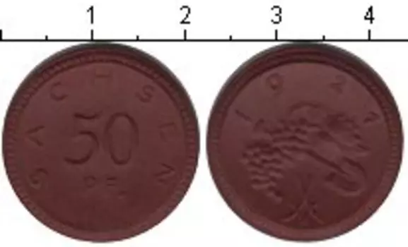 Монета 50 пфеннигов Саксонии 1921 года Керамика нотгельд