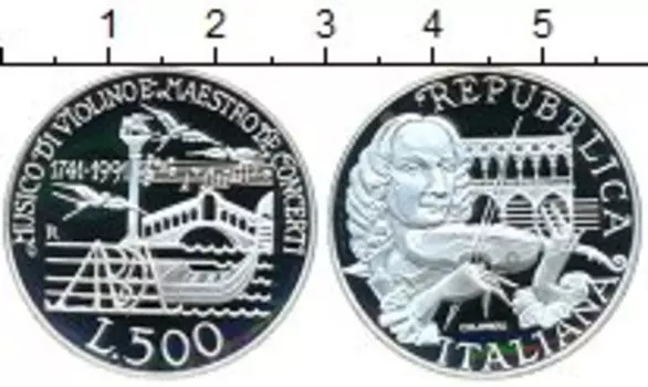 Монета 500 лир Италии 1991 года Серебро KM#141