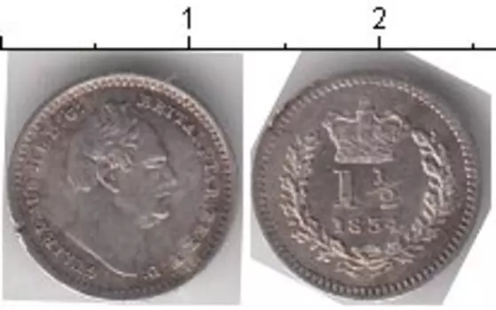 Монета 1/2 пенни Англии 1834 года Серебро Вильгельм IV