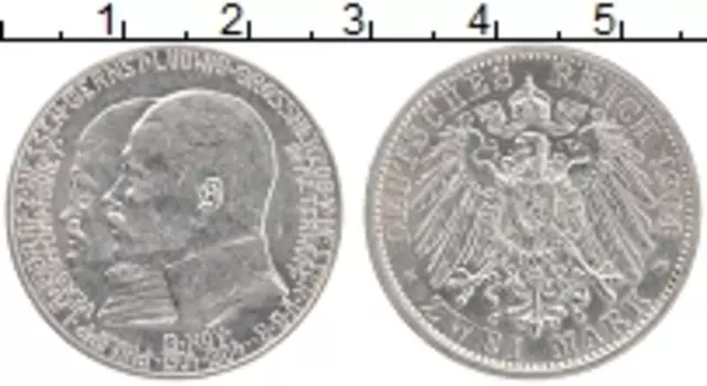 Монета 2 марки Гессен-Дармштадта 1904 года Серебро 400 лет со дня рождения Филиппа Великодушного