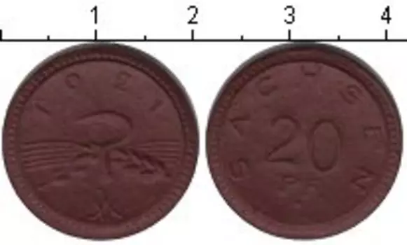 Монета 20 пфеннигов Саксонии 1921 года Керамика нотгельд