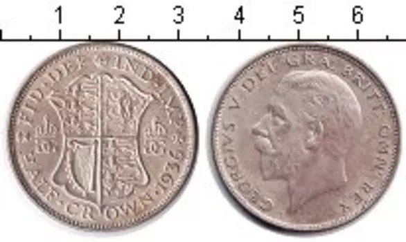 Монета 1/2 кроны Англии 1936 года Серебро Георг V