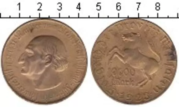 Монета 10000 марок Вестфалии 1923 года Медь