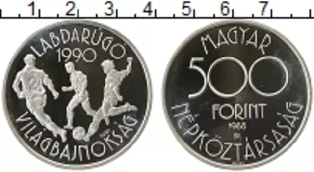 Монета 500 форинтов Венгрии 1988 года Серебро Лабдаруго 1990