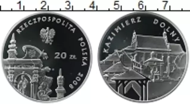 Монета 20 злотых Польши 2008 года Серебро Казимир Дольни