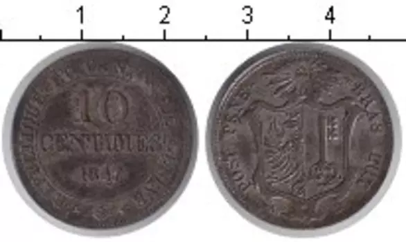 Монета 10 сантим Швейцарии 1847 года Серебро Кантон Женева