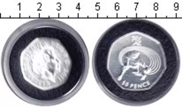 Монета 50 пенсов Англии 2011 года Серебро Елизавета II