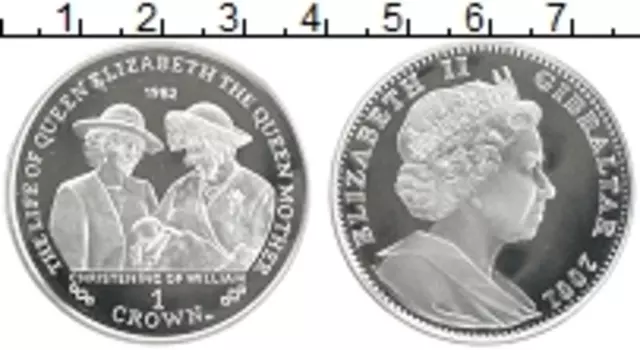 Монета крона Гибралтара 2002 года Серебро Кристины Вильяма