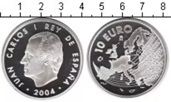 Монета 10 евро Испании 2004 года Серебро Расширение Евросоюза