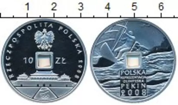 Монета 10 злотых Польши 2008 года Серебро Олимпиада Пекин 2008