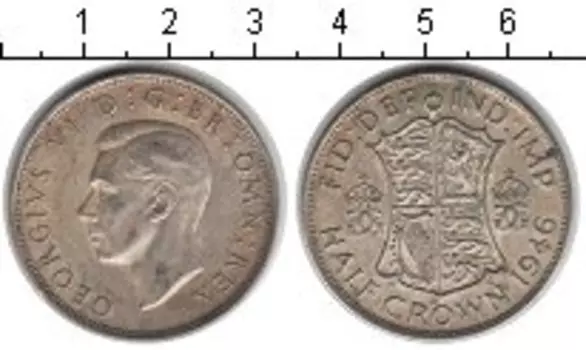 Монета 1/2 кроны Англии 1946 года Серебро Георг VI