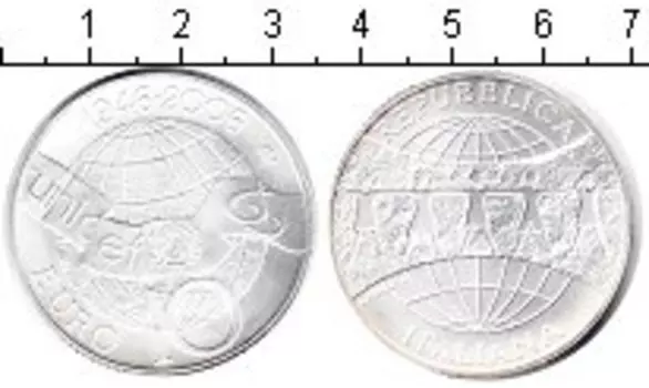 Монета 10 евро Италии 2006 года Серебро 60 лет ЮНИСЕФ