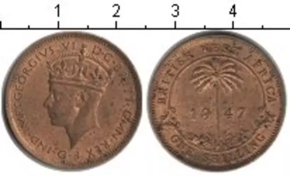 Монета шиллинг Западной Африки 1947 года Георг V