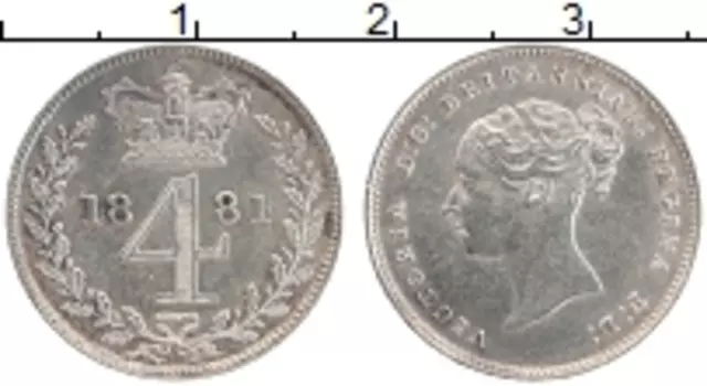 Монета 4 пенса Англии 1881 года Серебро Виктория