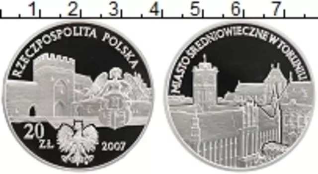 Монета 20 злотых Польши 2007 года Серебро