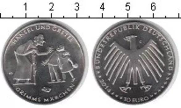 Монета 10 евро Германии 2014 года Медно-никель Гансель и Гретель