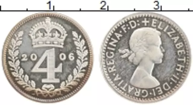 Монета 4 пенса Англии 2006 года Серебро Елизавета II