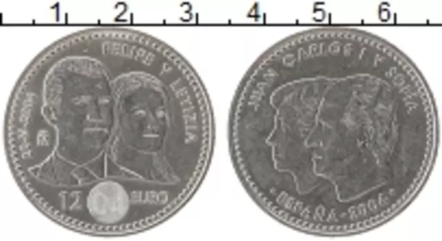 Монета 12 евро Испании 2004 года Серебро Филлип V