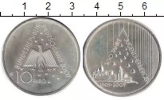 Монета 10 евро Германии 2009 года Серебро
