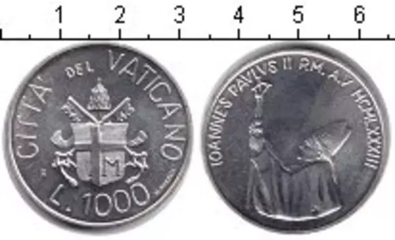 Монета 1000 лир Ватикана 1983 года Серебро Сотворение мира
