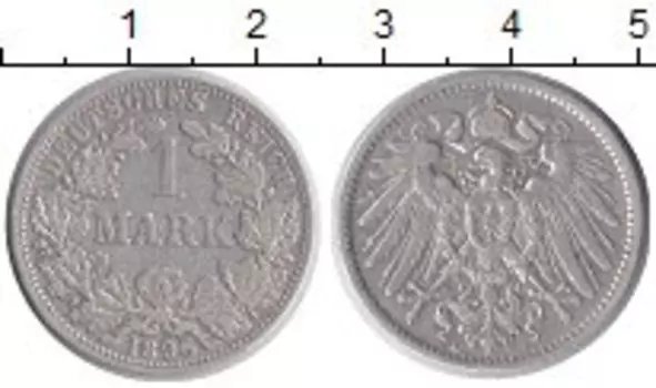 Монета марка Германии 1896 года Серебро А