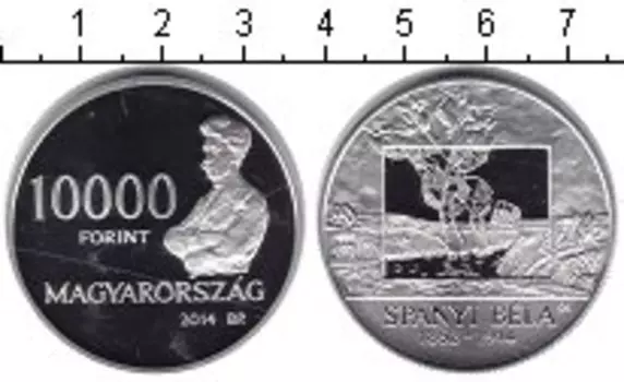Монета 10000 форинтов Венгрии 2014 года Серебро Художник Спаний Бела