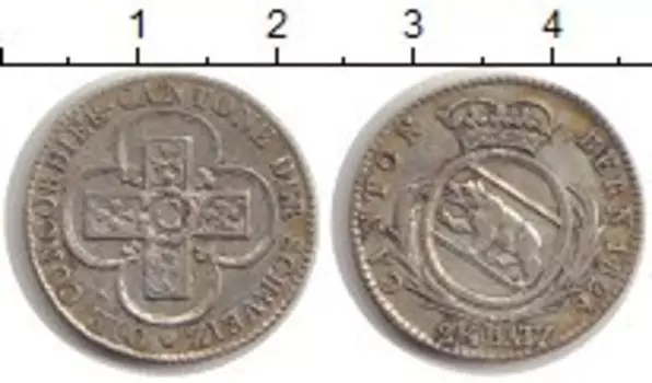 Монета 2 1/2 крейцера Берна 1826 года Серебро