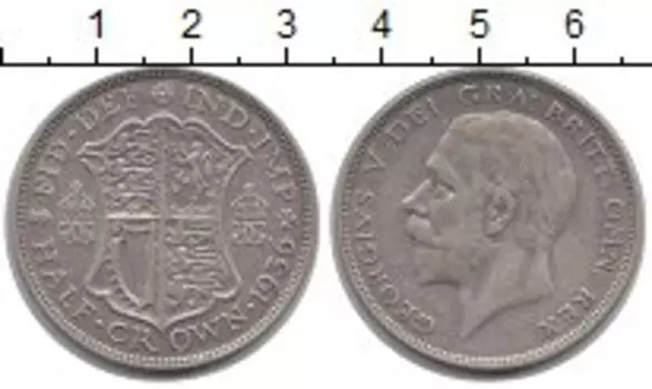 Монета 1/2 кроны Англии 1936 года Серебро Георг V
