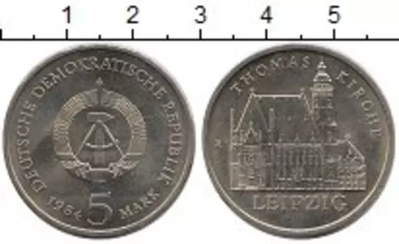 Монета 5 марок ГДР 1984 года Медно-никель Томас кирха