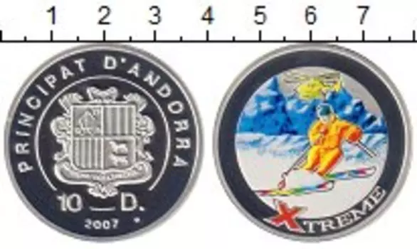 Монета 10 динерс Андорры 2007 года Серебро Экстрим