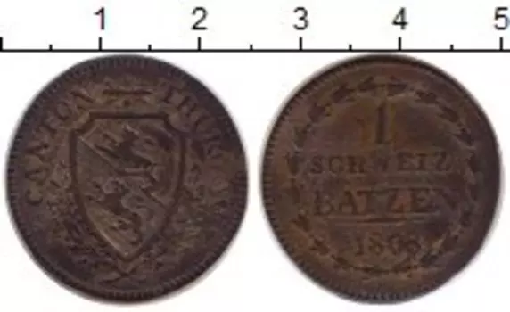 Монета батзен Тургау 1808 года Серебро