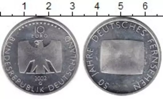 Монета 10 евро Германии 2002 года Серебро