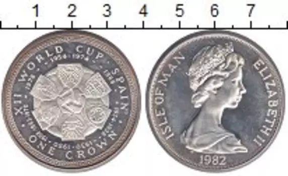 Монета крона Острова Мэн 1982 года Медно-никель Елизавета II
