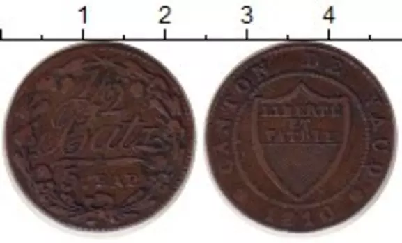 Монета 1/2 батзена Вауда 1810 года Серебро