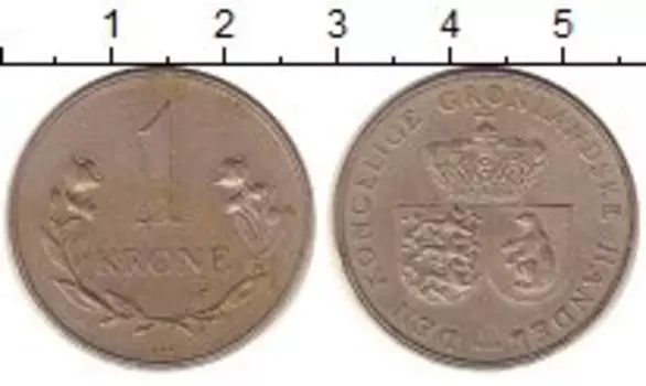 Монета крона Гренландии 1960 года Медно-никель