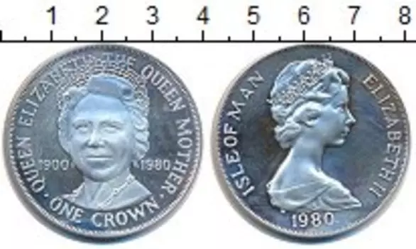 Монета крона Острова Мэн 1980 года Медно-никель Елизавета II