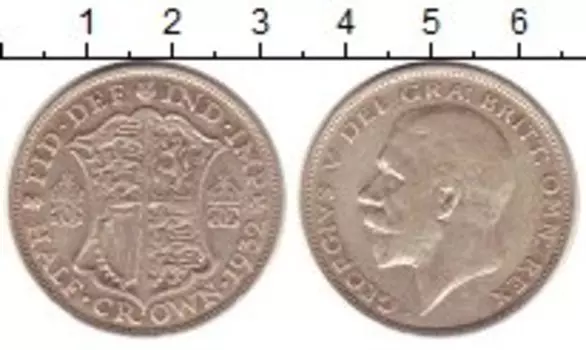 Монета 1/2 кроны Англии 1932 года Серебро Георг VI