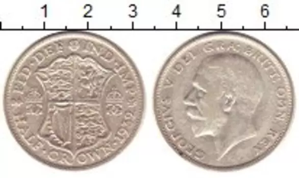 Монета 1/2 кроны Англии 1932 года Серебро Георг VI